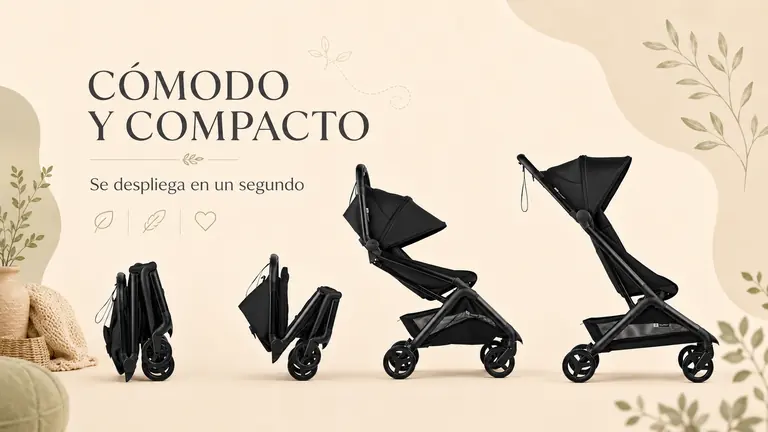 Bugaboo Butterfly 2 en distintas fases de plegado ultracompacto