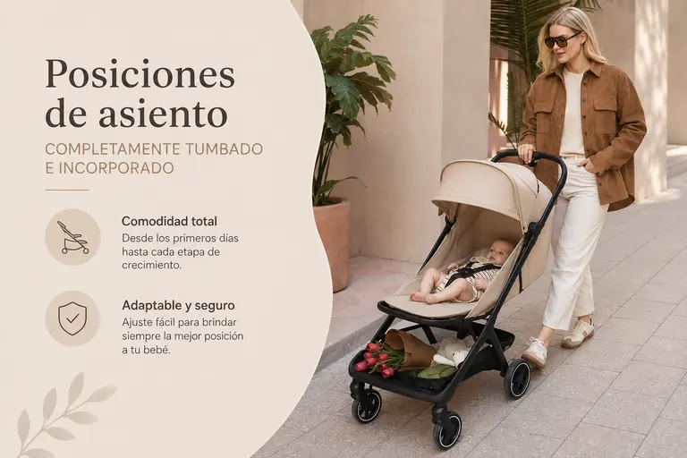 Bugaboo Butterfly 2 con posiciones de asiento reclinado y tumbado