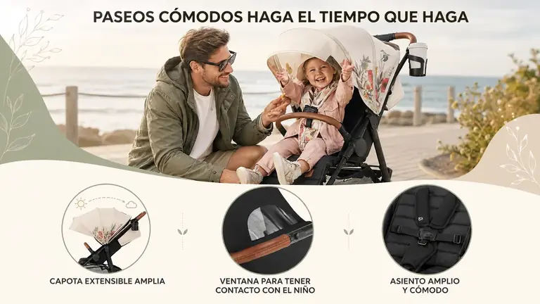 Kinderkraft GRANDE PLUS con capota amplia y asiento cómodo