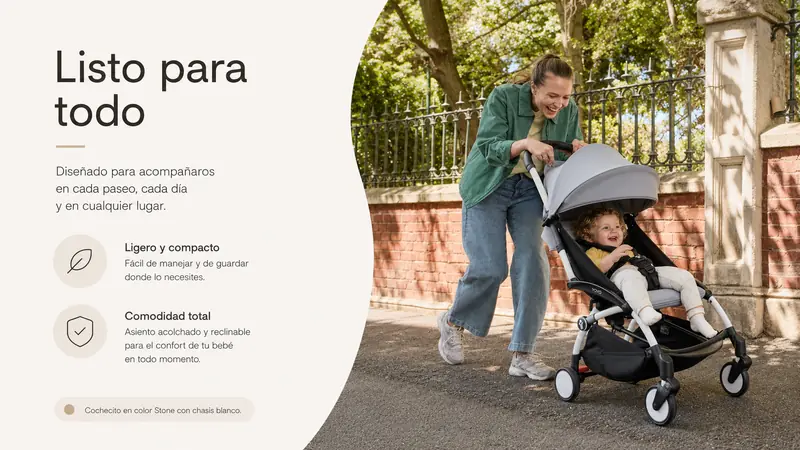 Stokke YOYO3 6+ Stone con una familia durante un paseo